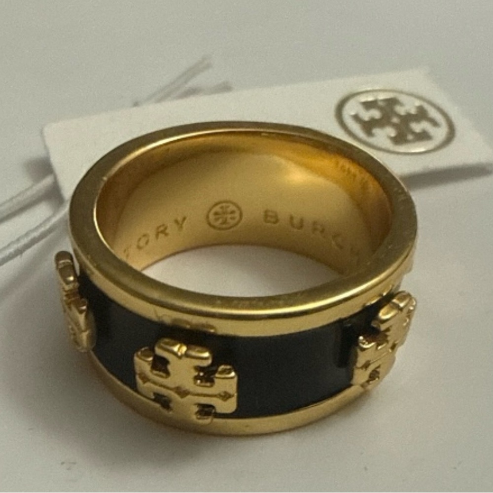 Tory Burch Gold and Black Ring NWT